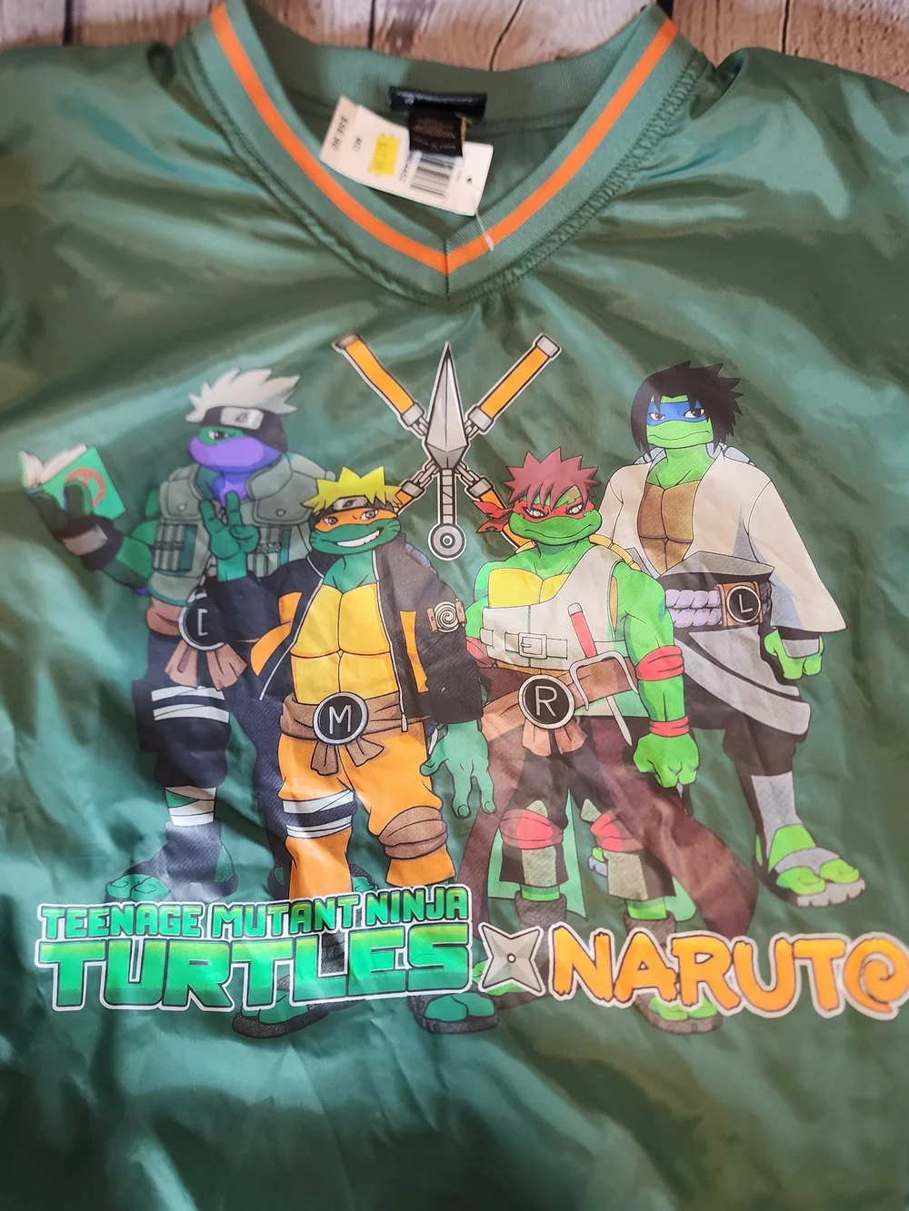 Green Teenage Mutant Ninja Turtles x Naruto Graphic Pullover Jacket